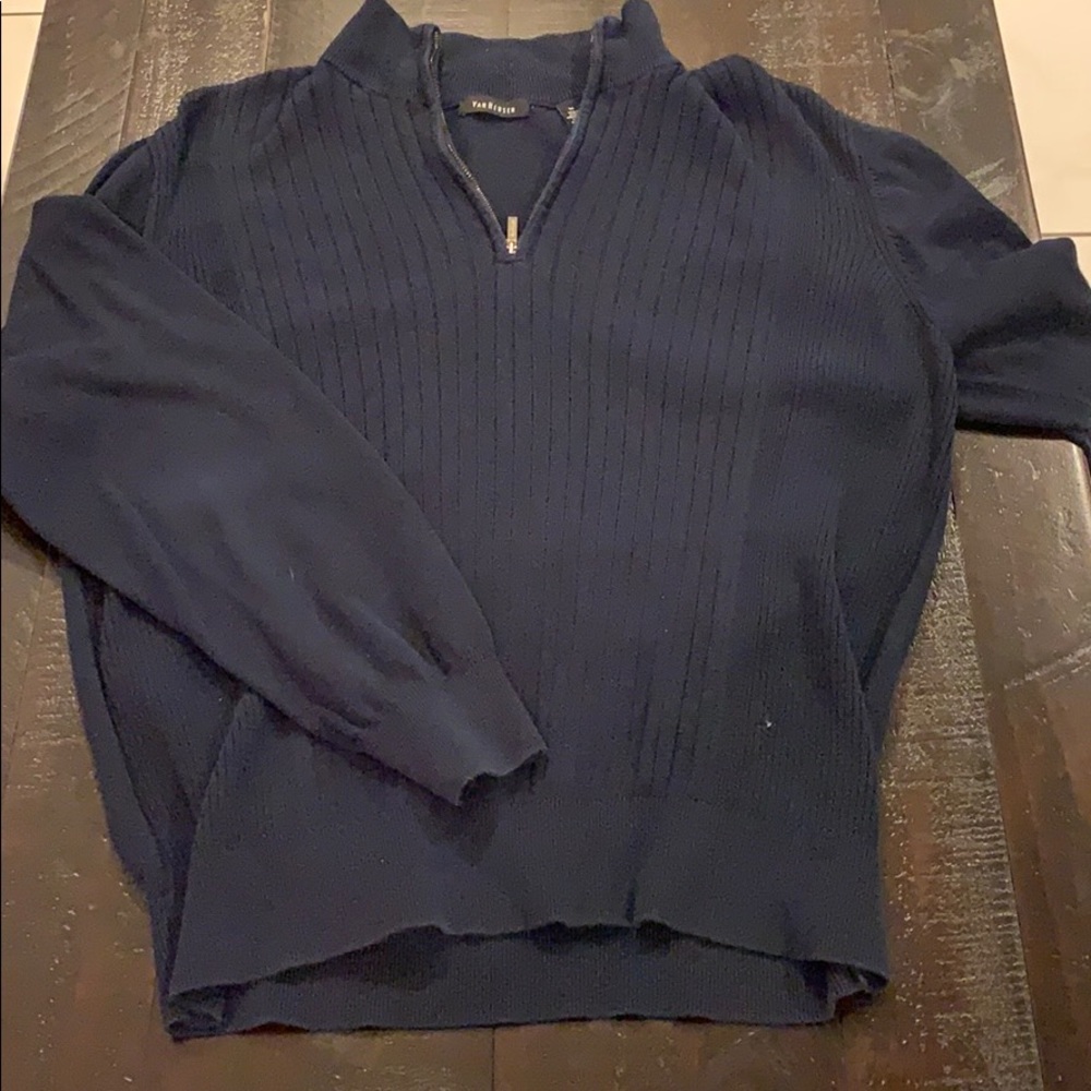 Medium Van Heusen Textured Sweater Zipped Front